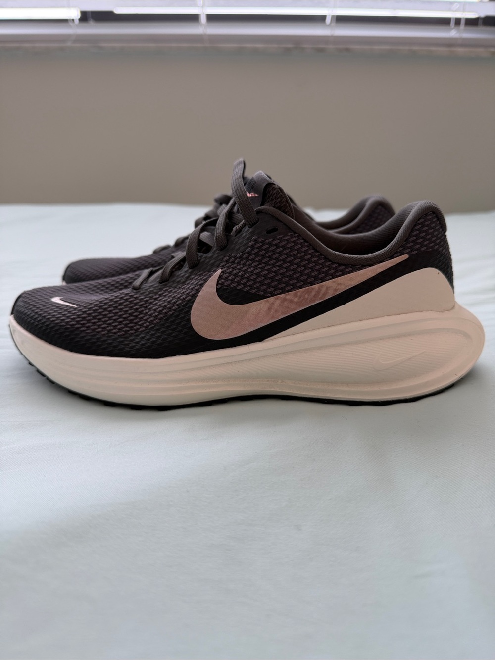 Nike Women’s Athletic Shoes - Dark Gray with Light Pink Swoosh